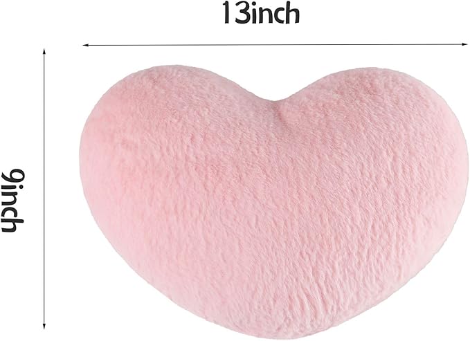 2PCS Throw Pillows Heart Pillow Home Decor Decorative Couch Pillows Bed Pillows Outdoor Pillows,Pink 9"*13"