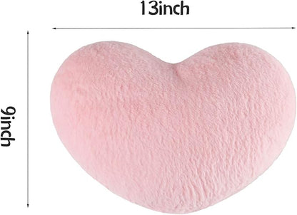 2PCS Throw Pillows Heart Pillow Home Decor Decorative Couch Pillows Bed Pillows Outdoor Pillows,Pink 9"*13"
