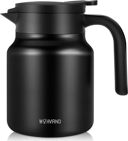 34Oz Thermal Coffee Carafes For Keeping Hot/Cold, Stainless Steel Coffee Carafe, Dustproof Insulated Water Carafe for Party/Home,Black