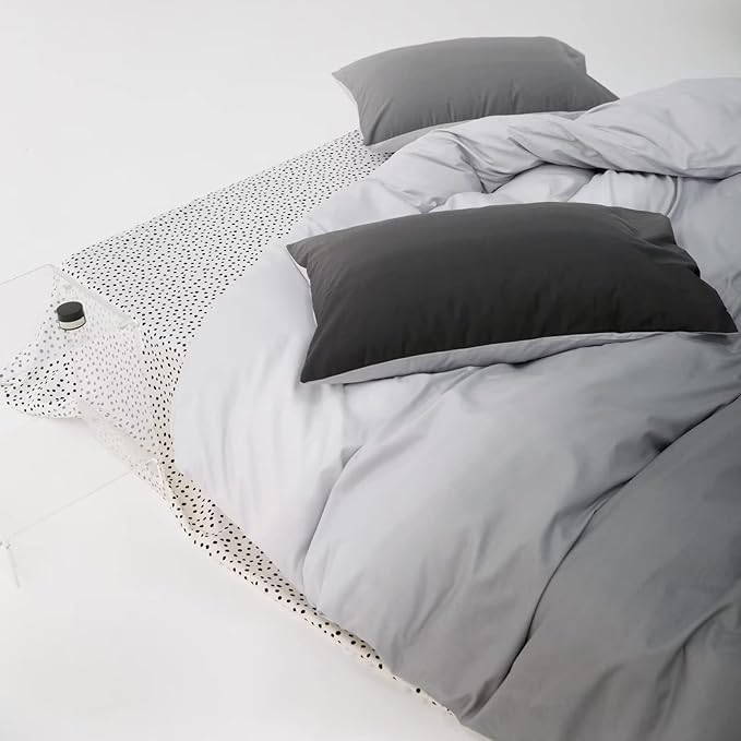 Luxlovery Grey and Black Gradient Comforter Set California King Dark Grey Bedding Set Men Women Minimalist Bedding Set Soft Breathable Blanket Quilts Grey Gradient Comforter Set