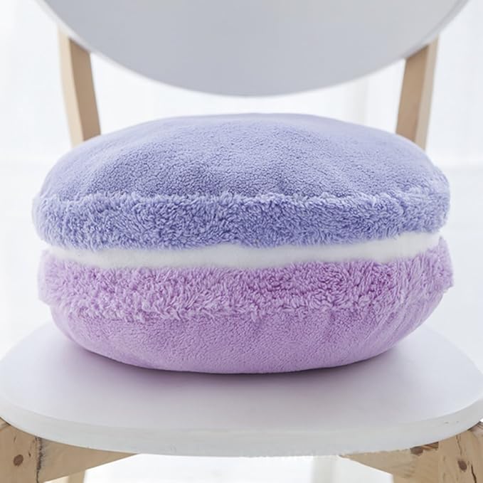 ChezMax Macaron Pillow Plush Back Bolster Cushion Microbead Throw Pillow Case Round Seat Cushion Home Decor Pillow for Sofa Bedroom Office Dormitory Car 14.5" Gradient Purple