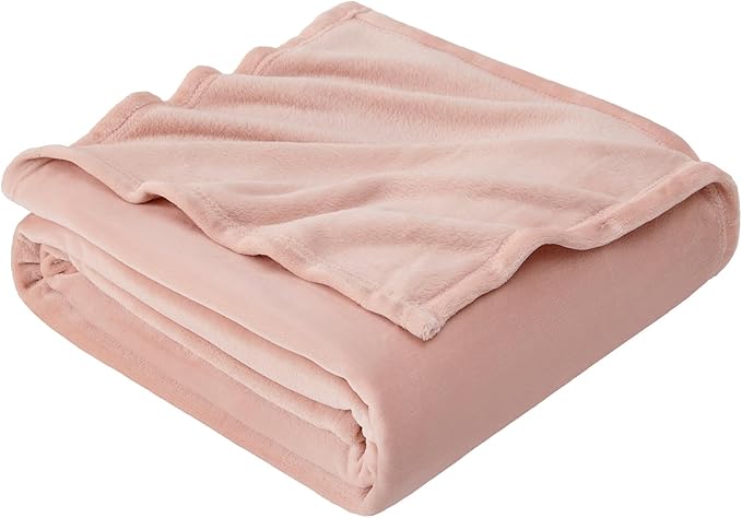 Hansleep Fleece Dusty Pink Full Blanket, Super Soft Flannel Fuzzy Plush Cozy Blanket for All Seasons, Dusty Pink, Full 84x90 Inches