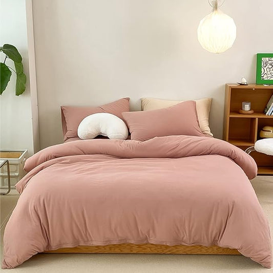 CLOTHKNOW Pink Full Size Comforter Sets 3Pcs Dusty Rose Bedding Comforter Sets Girls Women Comforter Mauve Comforter with 2 x Pillow Cases