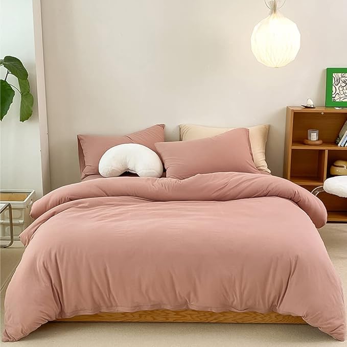 CLOTHKNOW Pink Queen Comforter Set 3Pcs Dusty Rose Bedding Comforter Sets Women Girls Comforter Blush Comforter Mauve Queen Comforter Set
