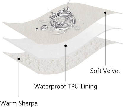 Waterproof Dog Blankets for Medium Dogs, Washable Pet Blanket for Indoor Cats, Plush Sherpa Puppy Throw Furniture Protector for Bed Couch Sofa(30"x40",M,Beige)