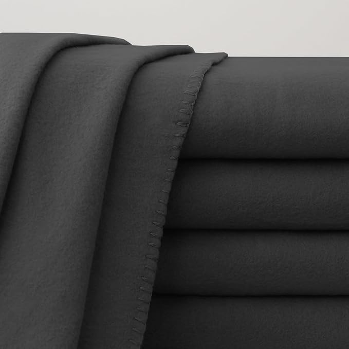 ZYFZCYBL Fleece Throw Blankets Lightweight Warm Soft Cozy Pet-Friendly Bulk Fleece Throw Blanket Solid for Home Bed, Sofa，Office,Gifts, Couch (Pack of 6-50 x 60 inch，Black)