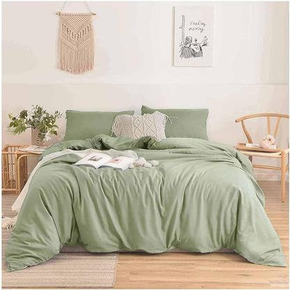 Nanko Sage Green King Size Comforter Set, Spring Soft Microfiber Down Alternative Quilted Duvet Insert, Modern Farmhouse Neutral Bedding Sets Bed in a Bag for Women Men,104 x 90 inch 3pcs, Light Green