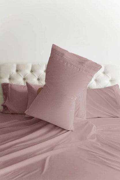 Twin 4 Piece Sheet Set - Comfy Breathable & Cooling - Ultra Soft Hotel Luxury Bedding Set with 8-16 Inch Deep Pockets - 1 Flat & 1 Fitted Sheet & 2 Pillowcases - Cozy, Wrinkle Free & Easy Care - Mauve