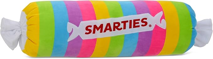 iscream Smarties Roll Pastel Plush Fleece 22" x 6.5" Pillow with Embroidered Accents