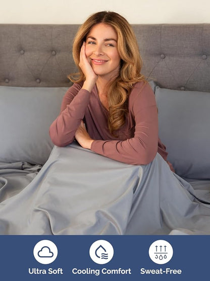 Extra Deep King Sheet Set - 6 Piece Breathable and Cooling Sheets - Hotel Luxury Bedding for Women, Men, Kids & Teens - Easy & Secure Fit - Soft, Wrinkle Free & Comfy - Extra Deep Pockets - Steel Blue