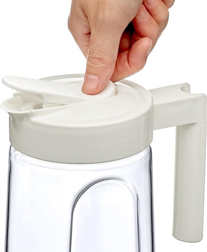 Amazing Abby - Slim Mini - Tritan Pitcher (48 oz), Unbreakable Plastic Water Pitcher with Lid, BPA-Free, Heat-Resistant, Dishwasher-Safe, Great for Iced and Hot Drinks, Indoors and Outdoors, Black