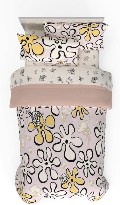 Collectibles Spongebob Squarepants Jellyfish Recycled Bedding 4 Piece Super Soft Reversible Comforter and Sheet Set, Twin, (100% Official Licensed Product) by Franco