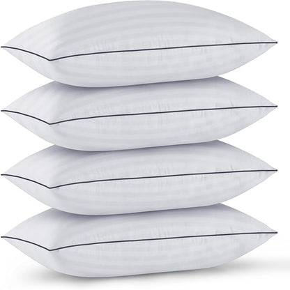 GOHOME Pillows King Size Set of 4 - Bed Pillows for Sleeping 4 Pack, Cooling Supportive Hotel Pillows with Premium Soft Down Alternative Fill for Side Stomach and Back Sleepers
