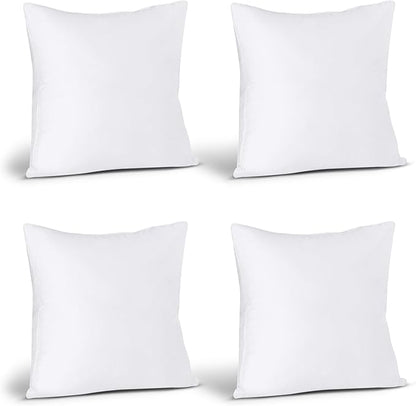 Utopia Bedding Throw Pillows (Set of 4, White) – 17 x 17 Inches Down Alternative Pillows for Bed, Sofa, and Couch - Fluffy Decorative Stuffer Pillow for Indoors & Outdoors