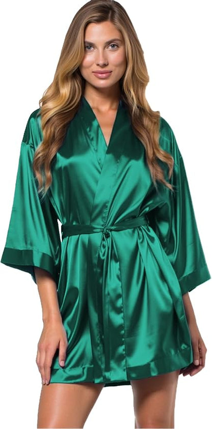 Turquaz Women's Bride Bridesmaids Silky Robe Satin Kimono Robes for Women Lingerie