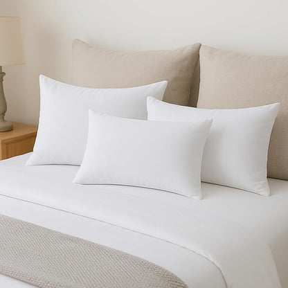 Hypoallergenic Lumbar Pillow Inserts 4 Pack, 12 × 20 Inches – Plush Polyester Throw Pillow Fillers for Sofas, Beds, and Office Use