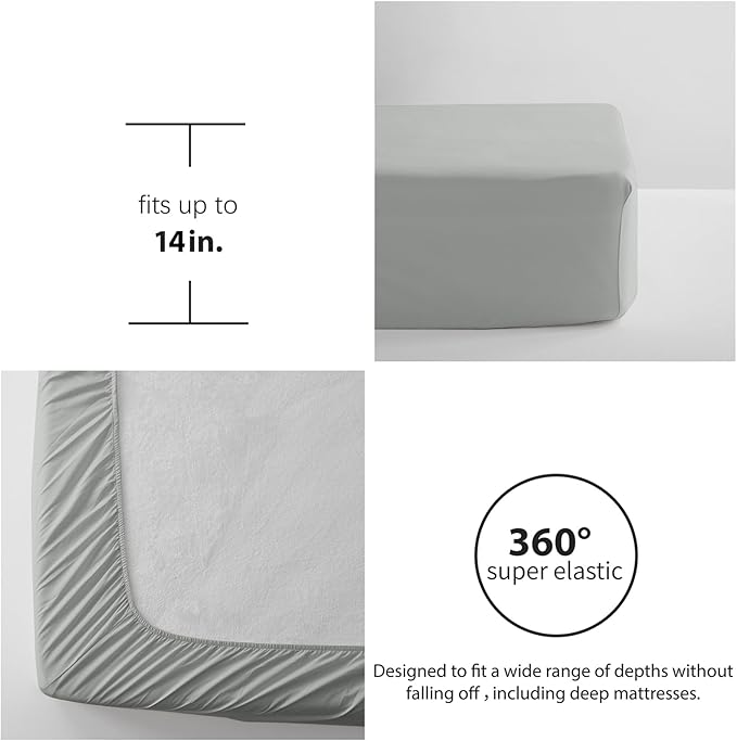 Zzlpp Full Comforter Set 7 Pieces, Grey Seersucker Bed in a Bag with Comforter and Sheets, All Season Bedding Sets with 1 Comforter, 2 Pillow Shams, 2 Pillowcases, 1 Flat Sheet, 1 Fitted Sheet
