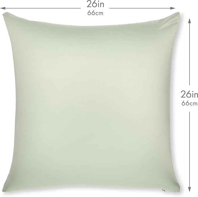 PILLOWY 26"x26" Throw Pillowcases (Cover Only) - 85/15 Nylon, Spandex - Luxurious, Silky, Stretchy & Soft - 1Pcs Solid Color - A Perfect Choice for Couch Chairs Sofa Bed Adult/Kids Bedroom, Cadet Grey