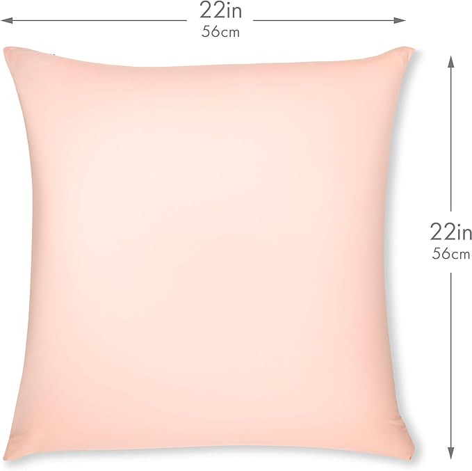 PILLOWY 22" x 22" Throw Pillow - Cream Peach: 1 PCS Luxurious Premium Microbead Pillow with 85/15 Nylon/Spandex Fabric. Forever Fluffy, Outstanding Beauty & Support. Silky, Soft & Beyond Comfortable