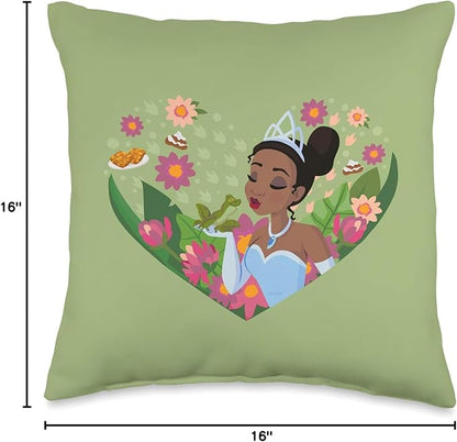 Disney Princess Tiana Kiss Heart Throw Pillow