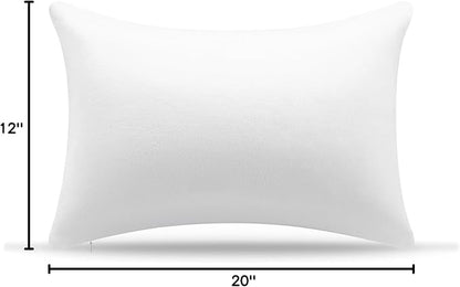 AM AEROMAX 12 × 20 Throw Pillow Memory Foam Pillow Insert - Rectangular Lumbar Support Pillow for Decorative Cushion Bed Couch Sofa - Non-Deforming Over Time