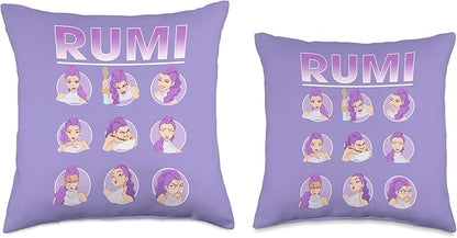 Kpop Demon Hunters Rumi Expressions Throw Pillow