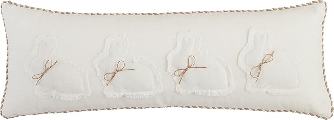 Mud Pie Long Spring Bunny Pillow; Long 11" x 32"