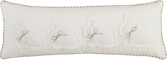 Mud Pie Long Spring Bunny Pillow; Long 11" x 32"