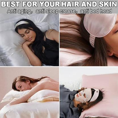 MAXFEEL 100% Pure Mulberry Silk Pillowcase with Zipper for Skin&Hair Care Both Sides Soft Breathable (Pattern02, Queen)