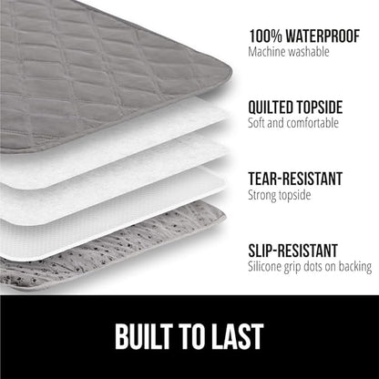 GORILLA GRIP Waterproof Bed Cover for Dogs, 82x68, Gripped Slip Resistant Backing, Leak Proof Washable Dog Blanket Covers Sofa, Couch, Sectional, Crate, Car, RV Seats, Pet Puppy Essentials, Charcoal