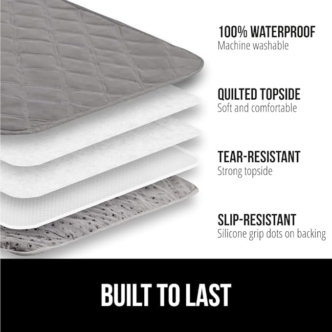 GORILLA GRIP Waterproof Couch Cover for Dogs, Gripped Slip Resistant Backing, Leak Proof Washable Dog Blanket Covers Sofa, Bed, Sectional, Crate, Car, RV Seats, Pet Puppy Essentials, 50x40 Charcoal