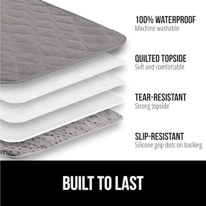 GORILLA GRIP Waterproof Couch Cover for Dogs, Gripped Slip Resistant Backing, Leak Proof Washable Dog Blanket Covers Sofa, Bed, Sectional, Crate, Car, RV Seats, Pet Puppy Essentials, 30x70 Charcoal