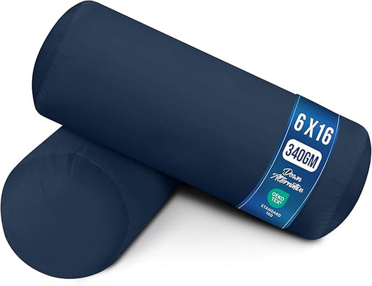 Utopia Bedding Bolster Pillows Insert (Pack of 2, Navy) - 6 x 16 Inches Bed and Couch Pillows - Indoor Decorative Pillows