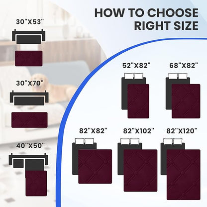 Waterproof Dog Blanket, Non-Slip Soft Pet Bed Cover, Couch Cover for Dogs Washable, Protects Sofa, Furniture, Crate, Car, Tear Resistant Leakproof Pet Blanket Christmas (52x82 Inch, Burgundy)