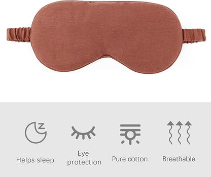 HBHLFZ Sleep Mask 2 Pack - Bamboo Viscose Fiber Sleeping Eye Mask - with Elastic Band/Headband - Comfort Sleeping Shade - for Nighttime Sleeping, Traveling & Napping（Red Curry）