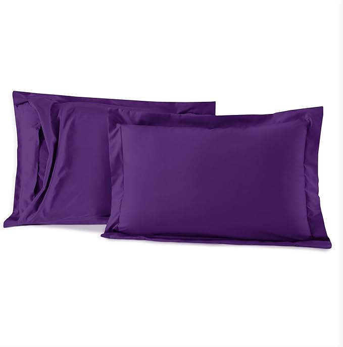 Elegant Comfort 3-Piece Box Stitched Down Alternative Comforter with Shams - Ultra Soft for All Season Duvet Insert with Corner Tabs, Plush Cozy 3PC Comforter Set, Twin XL, Purple