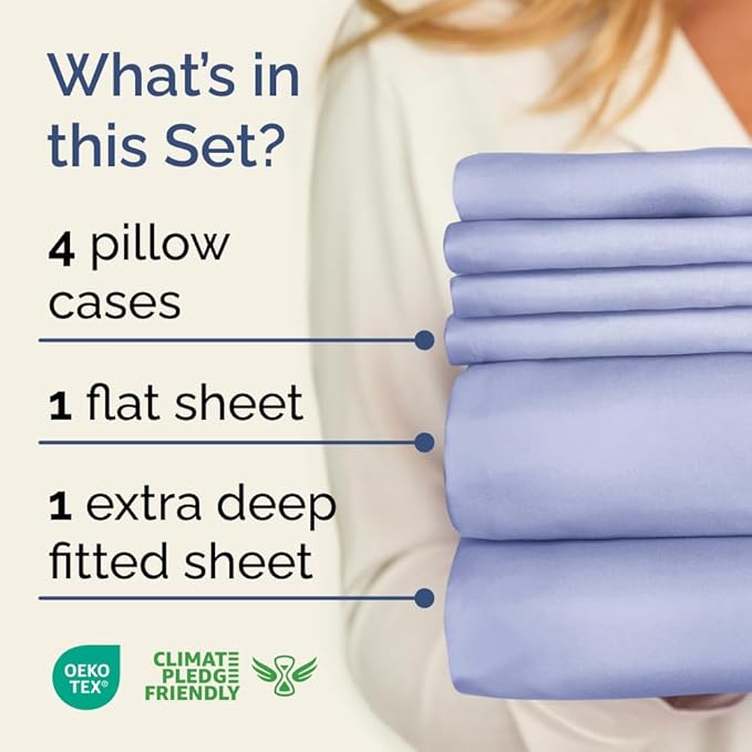 Extra Deep King Sheet Set - 6 Piece Breathable and Cooling Sheets - Hotel Luxury Bedding for Women, Men, Kids & Teens - Easy & Secure Fit - Soft, Wrinkle Free and Comfy - Extra Deep Pockets - Lavender