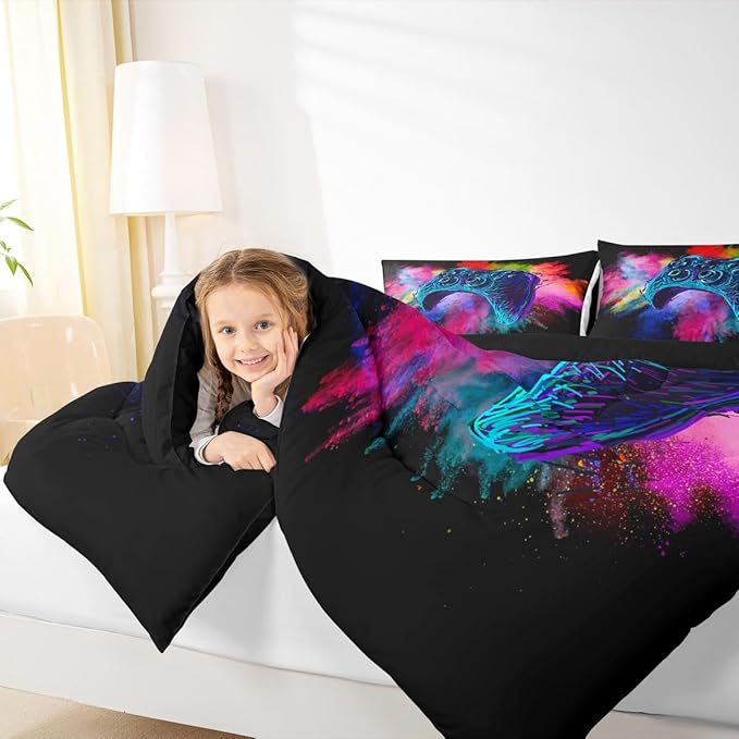 Erosebridal Teen Boys Gaming Full Size Comforter Sets Kids Gamer Bedding Set Girls Colorful Tie Dye Down Comforter Video Game Room Deocr Bed Set Navy Blue Gamepad Bedding Quilt with 2 Pillow Cases