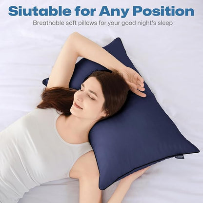 GOHOME Pillows Standard Size Set of 4 - Bed Pillows for Sleeping 4 Pack, Cooling Supportive Hotel Pillows with Premium Soft Down Alternative Fill for Side Stomach and Back Sleepers