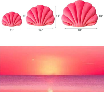 YRXRUS Shell Pillow, Peach Pink Shell Shaped Pillow, Small Cute Seashell Decorative Pillow Ocean Series Cushion for Bedroom Living Kids Room Gifts Pillow 11 X 8 Inch