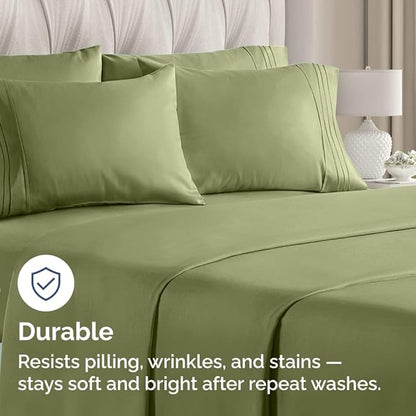 King Pillow Cases Set of 10 - Ultra Soft Hotel Quality Pillowcase Covers - Comfy. Cozy & Wrinkle Free - Shrink, Stain and Fade Resistant - Machine Washable Pillow Protectors - 10 Pcs Set - Sage Green