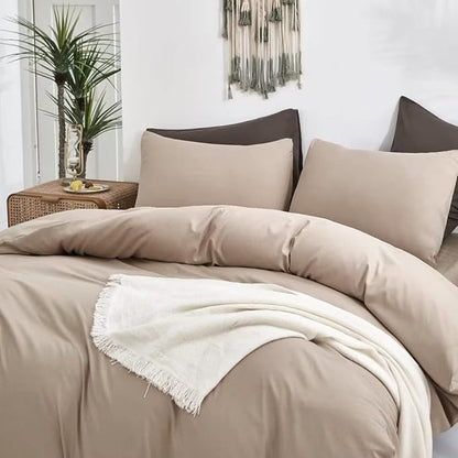 Wellboo Khaki Comforter Set Twin Size Cream Coffee Bedding Sets Dark Champagne Bed Quilts Solid Taupe Quilts Women Men Modern Oatmeal Brown Blankets Cream Khaki Comforters Plain Tan Taupe Color Bed