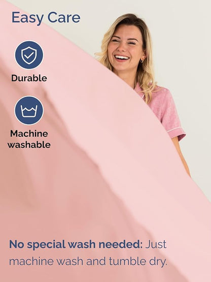 Extra Deep Twin Sheet Set - 4 Piece Breathable and Cooling Sheets - Hotel Luxury Bedding for Women, Men, Kids & Teens - Easy Secure Fit - Soft, Wrinkle Free and Comfy - Extra Deep Pockets - Baby Pink