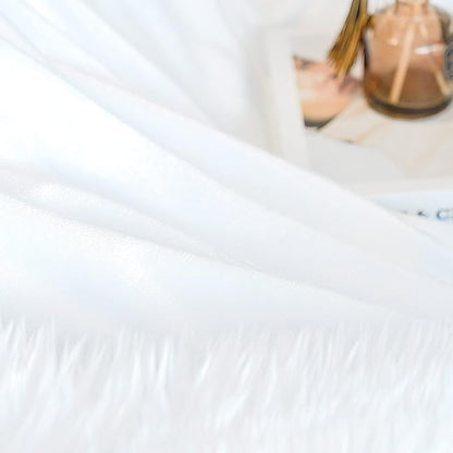 JONIYEAR Extra Large Decorative Fluffy Faux Fur Blanket Queen Size 80" x 90", Soft Luxury Lightweight Furry Blankets, Solid Cozy Shaggy Plush Thick Warm Fuzzy Blankets for Winter Bed Couch, White
