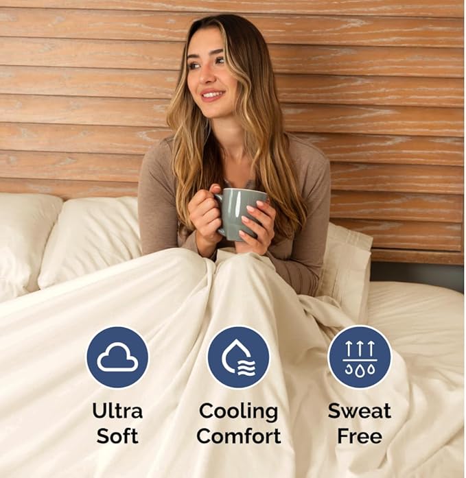 Full XL Size 4 Piece Sheet Set - Comfy Breathable & Cooling Bed Sheets Set - Hotel Luxury Bedding for Women, Men, Kids, Teens, Boys & Girls - Deep Pockets, Soft, Wrinkle Free - Oeko-Tex - Off White