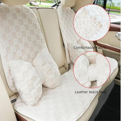 2 Pcs White Bow Pillow Big Bow Shaped Cushion Plush Car Lumbar Pillow Aesthetic Home Decor Throw Pillows for Room Bed Sofa Couch Decor