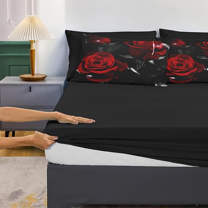 MUGINYU Western Farmhouse Comforter Set Queen, 8 Pieces Bed in a Bag Blue Teal Orange Bull Skull Print Highland Cow Ethnic Tribal Arrow Southwestern Bedding Set (Rose Black, Queen)