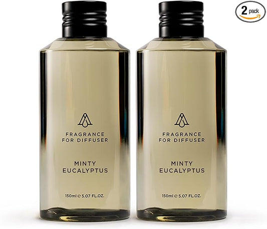 AromaPlan Hotel Scents Minty Eucalyptus 5 Fl Oz (2 Pack), Luxury Aroma & Hotel Fragrance Diffuser Oil- Hotel Diffuser Oil for Aromatherapy- USA Made, Bigger Bottle, Bolder Aroma & Longer Lasting