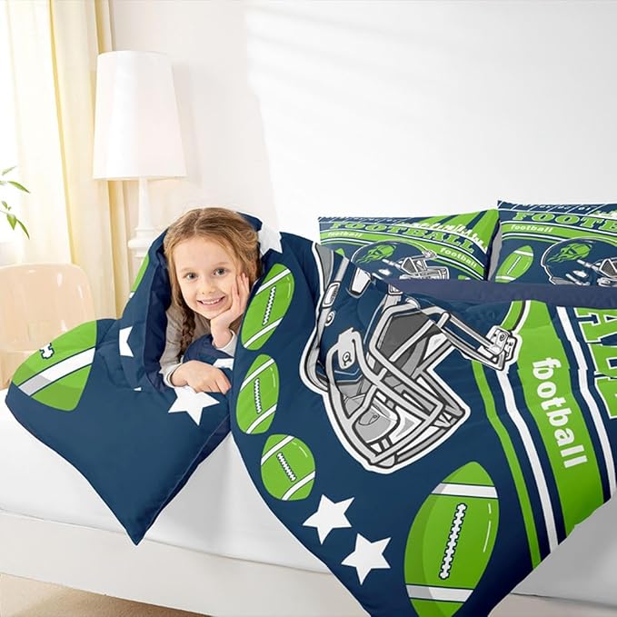 Feelyou Football Bedding Set Boys Girls Toddler Size Women Men Football City Comforter SetRugby Sports Duvet Quilt Bedroom Decor