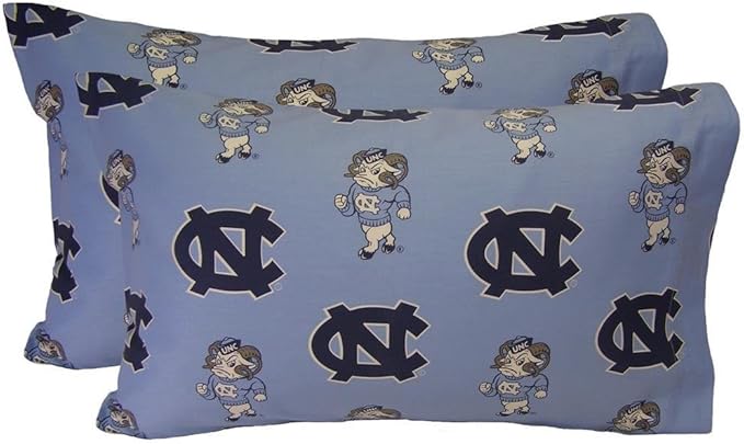 College Covers Everything Comfy North Carolina Tar Heels Pillowcase Pair, Standard, 20" x 30", Includes 2 Pillowcases